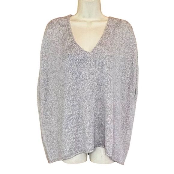 Eileen Fisher Alpaca & Organic Cotton V Neck Sweater in Moon NWT Size X-Large - Picture 5 of 9